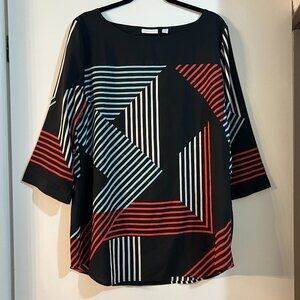 New York & Company Striped Blouse (L)